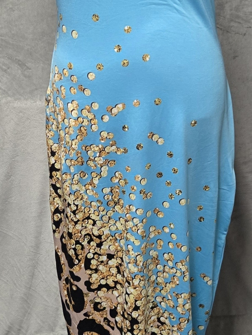 Blue Sequin-Print Maxi Tank Dress